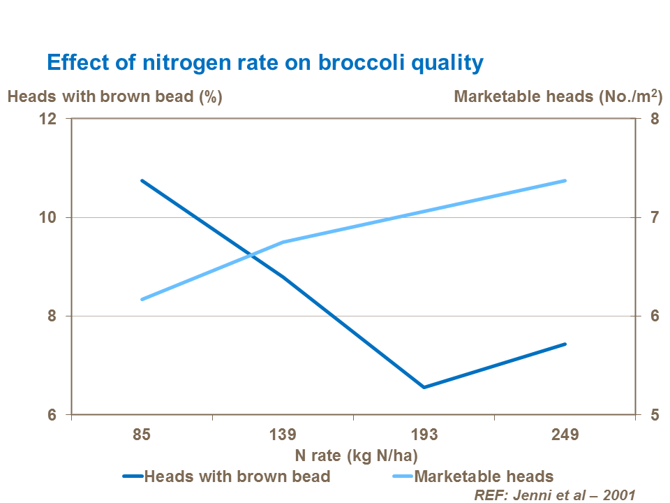Effect of nitrogen rate on broccoli quality